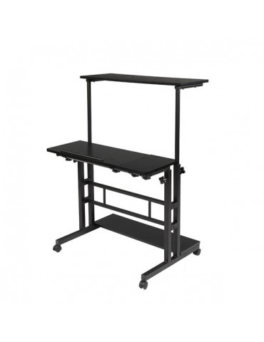 Standing Lifting Computer Desk Double Tube Lifting Larger Black[80*54*70CM]